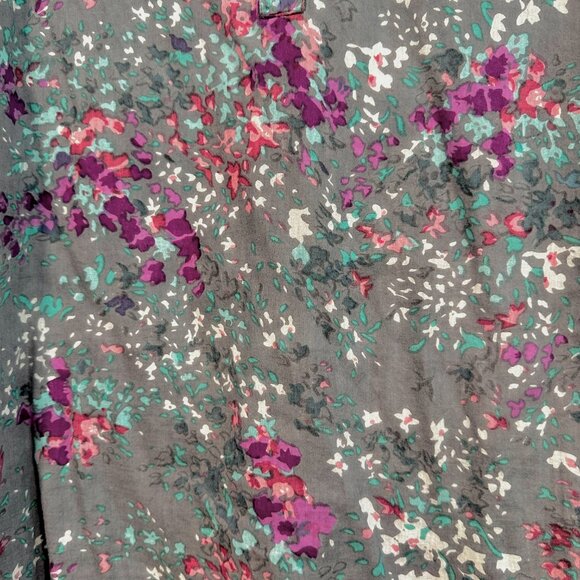 World Market V-NecK Top HoLo Hem Roll Tab Slvs MultiColor Cotton Size Small Med - Picture 6 of 8